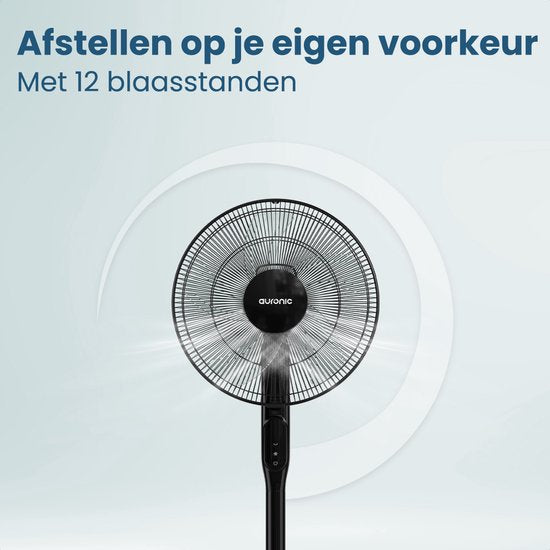 Auronic Tripod Fan - Ventilateur sur pied - Air Cooler - Ventilateur de sol et de table - 3-en-1 - 12 vitesses - Ventilateur silencieux - Ventilateur - Avec télécommande - Noir