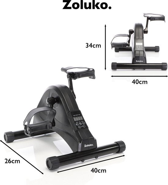 Zoluko Chair Bike with Electric Support - Includes Remote Control, Anti-slip mat and E-Book - For Arms and Legs - For Elderly or Rehabilitation - desk bike - deskbike - Chair Bike Exercise Trainer - Cycle Trainer - Black