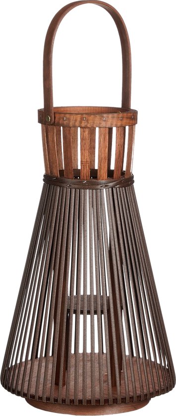 Mica Decorations Lanterne Cosmo - H45 x Ø15 cm - Polyester recyclé - Marron foncé