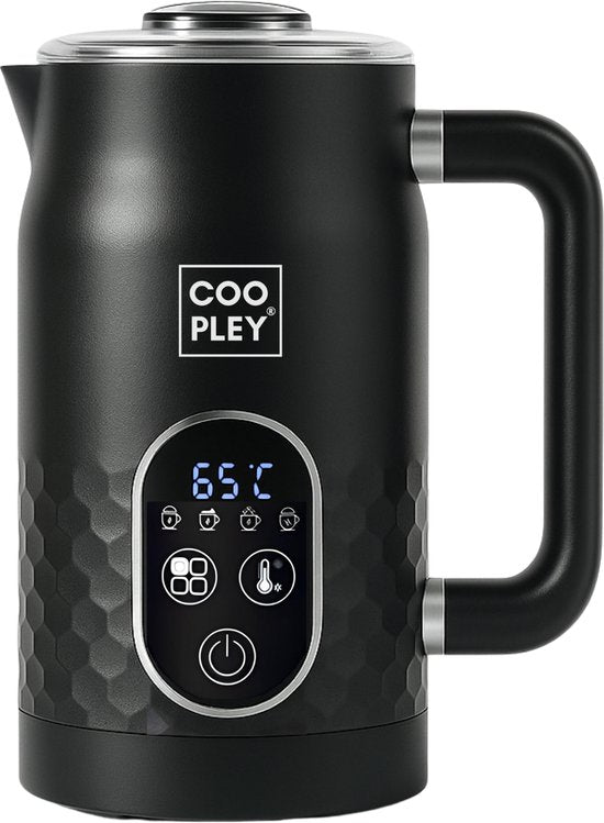 Mousseur à lait - Mousseur à lait électrique - Noir - 4 en 1 - 500W - MF0803 PRO - Set le plus complet - Coopley