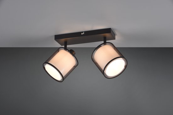 Trio leuchten - LED Ceiling Spot - Plafonnier - E14 - 2 lumières - Rectangle - Noir - Aluminium