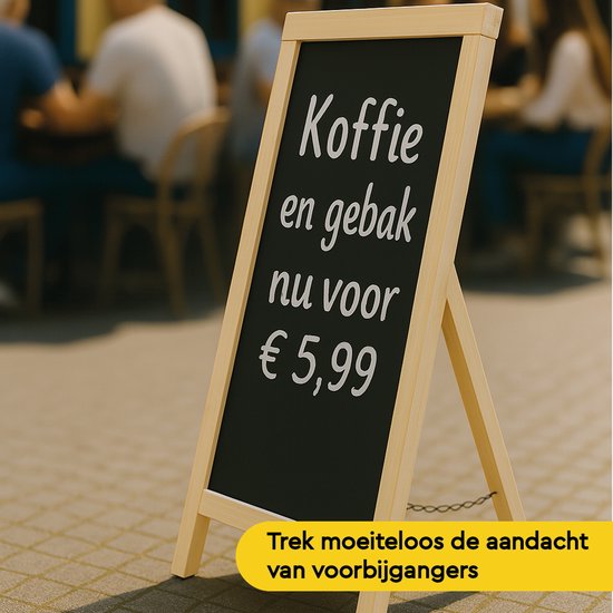 BRASQ Chalkboard Blank - 55x 85 CM - Tableau noir - Enseigne publicitaire - Enseigne de trottoir - Simple face - pour l'intérieur et l'extérieur - Hospitalité