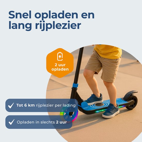 Scooter électrique Denver pour enfants - 10km/h - Scooter pour enfants - Lumières LED - 6km d'autonomie - SCK5500BU