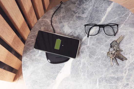 PHILIPS - Chargeur QI sans fil - DLP9210/03 - Chargeur de téléphone - Antidérapant Portée sans fil basse - haute