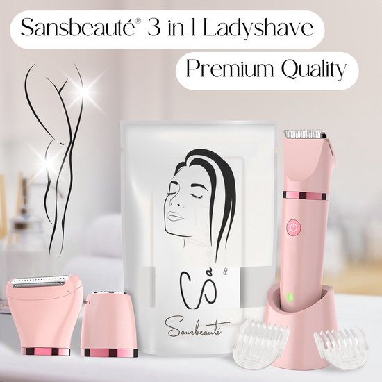 Sansbeauté® 3-in-1 Ladyshave - Visage, aisselles et jambes - électrique - rechargeable par USB