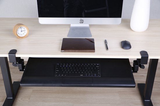 Plateau à clavier sous le bureau - VDD Gaming - support de clavier - siège ergonomique - réglable en hauteur et extensible - gris