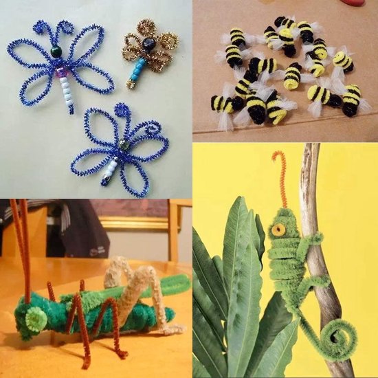 Saaf Pipe cleaners - 100 Pieces - Chenille Thread - Hobby Crafts - 30 cm - 20 Colours