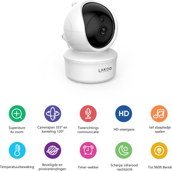 LAKOO babyphone sans moniteur et sans application - caméra d'extension sur Pro5 set