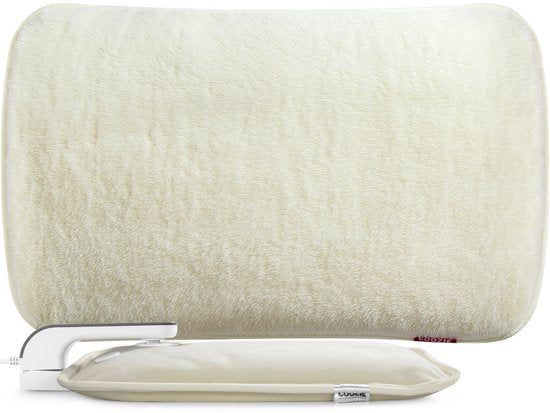 Carafe électrique Coozie - 1L - avec manchon en peluche ThermoSoft - Carafe d'eau chaude chauffante et douce - Carafe chaude - Beige