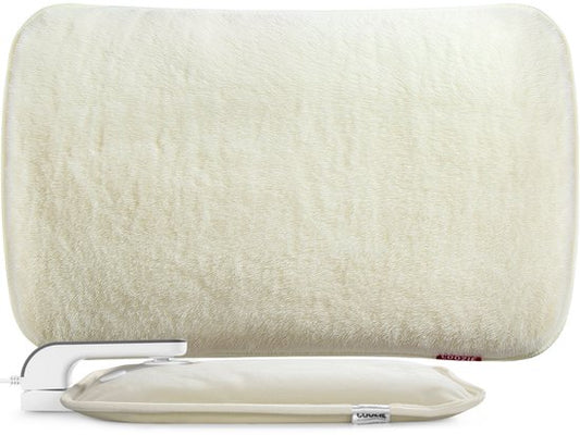 Carafe électrique Coozie - 1L - avec manchon en peluche ThermoSoft - Carafe d'eau chaude chauffante et douce - Carafe chaude - Beige