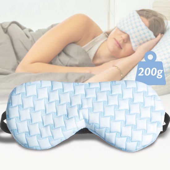 Ella Weighted Sleep Mask Women & Men - Masque pour les yeux avec tissu rafraîchissant et velours - Ajustable - Masques de sommeil