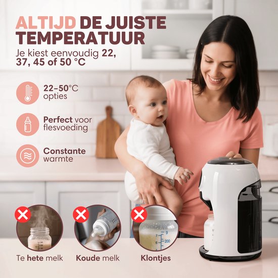 Vulpes Goods® BabyCare - Préparateur de biberons automatique - Préparateur de lait maternisé PRO - Dispositif d'alimentation des biberons - Préparateur de biberons automatique - Préparateur de lait maternisé - Kit de nettoyage inclus