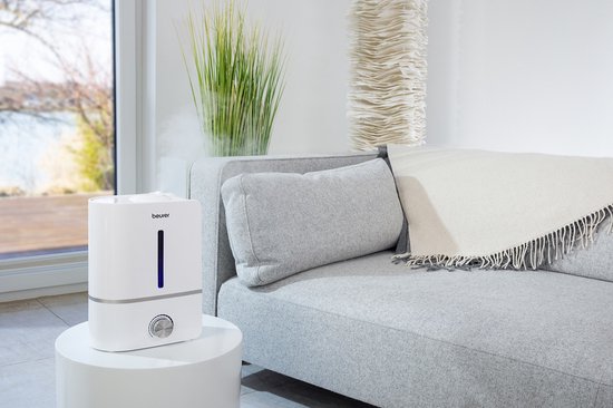 Beurer LB 45 Humidificateur - Ultrasonique - Aroma - Jusqu'à 30 m2 - Faible niveau sonore - Réservoir d'eau de 4 L - 2 buses de brumisation - Garantie 3 ans - Blanc