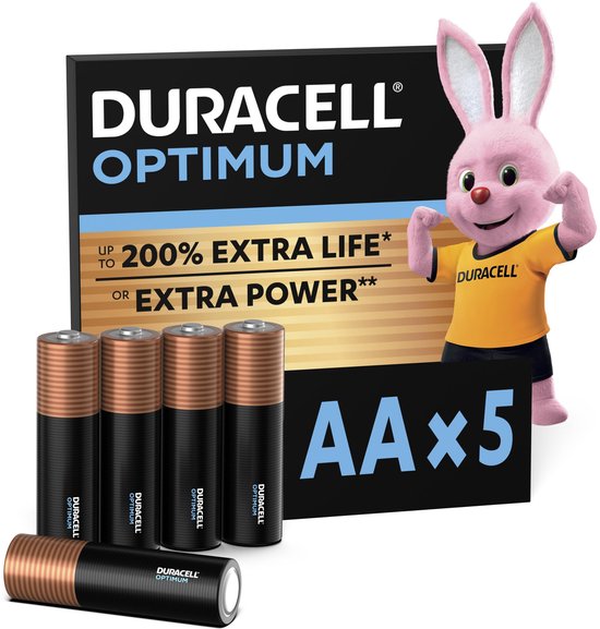Duracell Optimum AA - piles alcalines - 1,5V, LR6 - 5 pièces