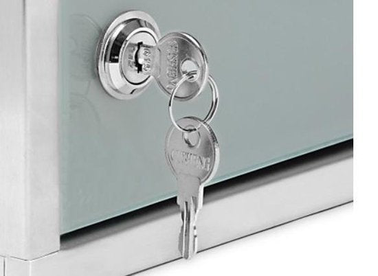 Monzana - Armoire à pharmacie avec serrure - Argent - acier inoxydable - 48,5cm x 25cm x 12cm