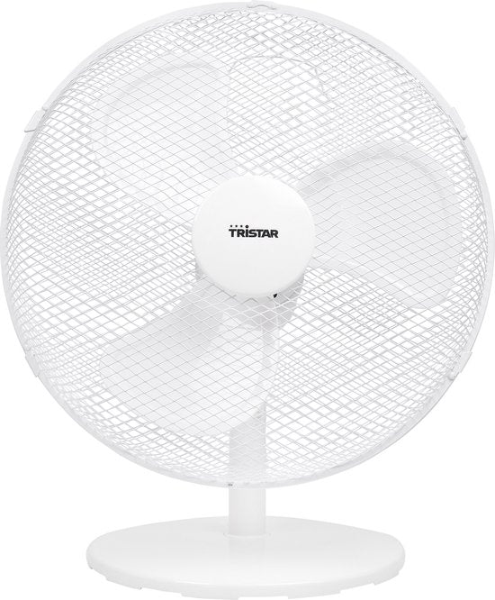 Ventilateur de table 40 cm - 3 vitesses - Oscillation 85° - Tristar VE-5727 - Blanc