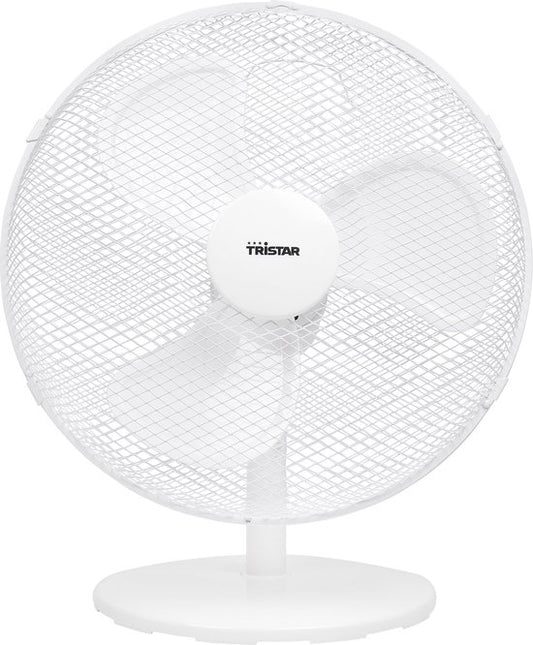 Ventilateur de table 40 cm - 3 vitesses - Oscillation 85° - Tristar VE-5727 - Blanc