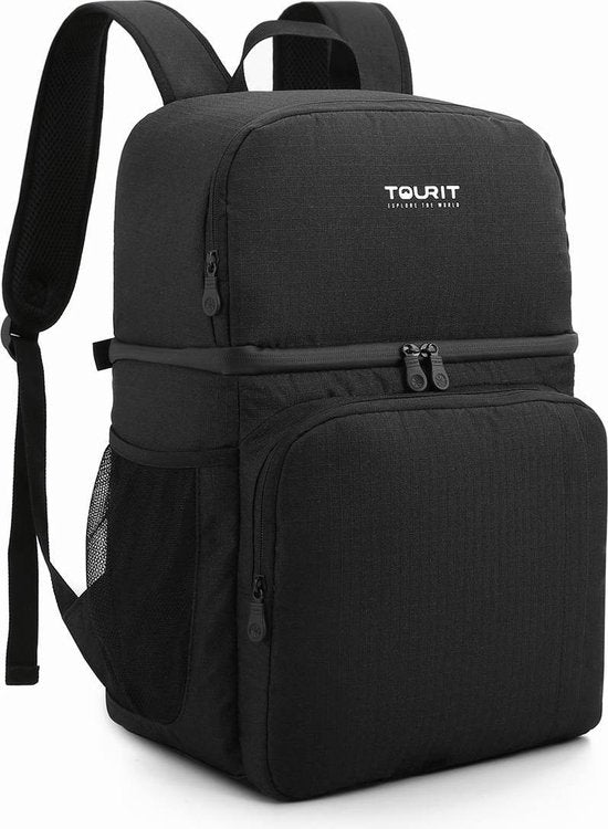 Sac à dos isotherme (28L) - Contient 16 canettes - Sac à lunch pour femmes et hommes - Noir
