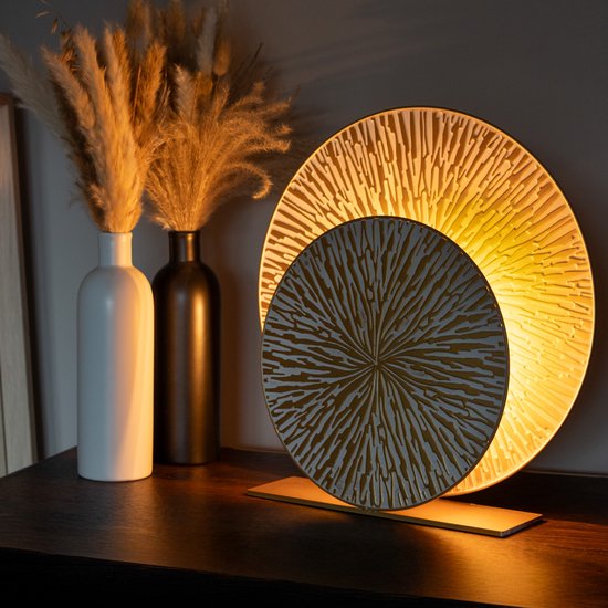 Nolt lampe à poser - lampe à poser chambre - E27 Lampe salon - Industriel - ⌀ 40cm - Or