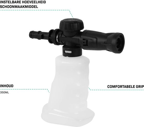 VONROC Buse à mousse - Pistolet à mousse 350ML - Pour les nettoyeurs haute pression VONROC des séries V14, V18, V22, V24 et V25-2