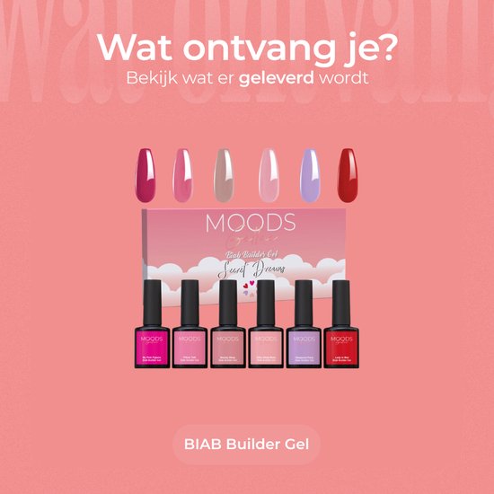 Moods Gellac BIAB - Builder in a Bottle - BIAB Nail Builder Gel - Secret Dreams - HEMA & TPO Free