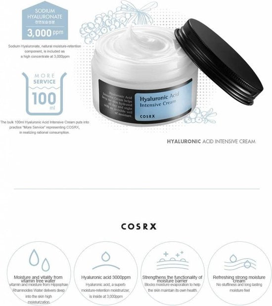 COSRX - Crème intensive à l'acide hyaluronique - 100 g