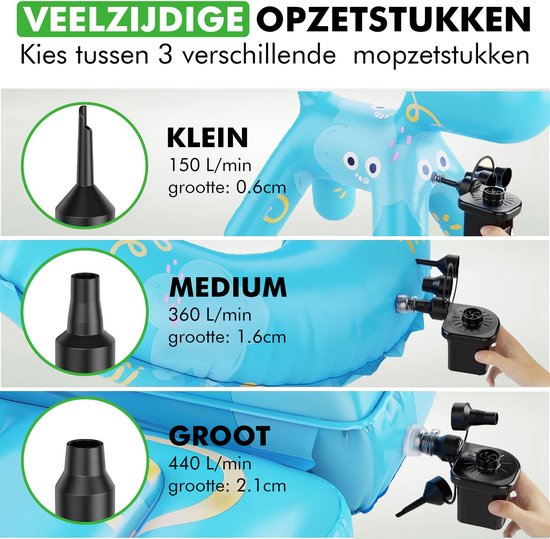 Travelhawk Electric Air Pump - Pompe à air électrique - Comprend une prise et un chargeur de voiture - Compact - Pratique pour le camping - 12V et 220V -.