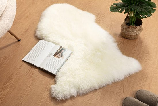 Home&Comfort Peau de mouton - Crème - 90x60 cm - Peau de mouton douce et chaude