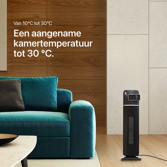 AirKing Chauffage électrique - 2000 Watts - Noir - Chauffage céramique avec télécommande et fonction minuterie