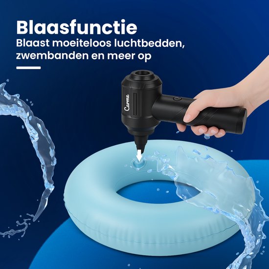 CarMe Aspirateur de voiture 2-en-1 - Aspiration et soufflage - Dépoussiéreur - 7 accessoires - Rechargeable - Aspirateur à main - Airduster - Noir