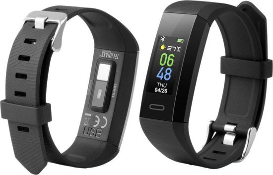 Technaxx TX-HR7 (4904) Tracker de fitness avec moniteur de fréquence cardiaque - Noir