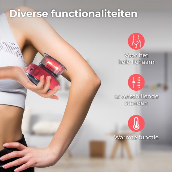 Nuvance - Appareil électrique de massage de la cellulite - 12 niveaux et températures - eBook inclus - Corps entier - Cupping Cups Set Massage - Cellulite Cups - Hijama Cups - Anti Cellulite