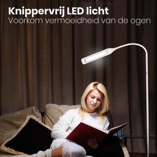 Auronic Lampadaire - Lampadaire LED - Lampadaire Salon Bureau - Lampe de chambre - Lampe de lecture dimmable - Blanc