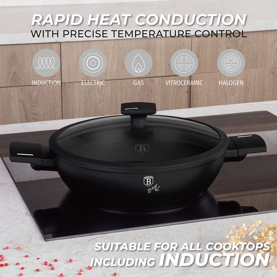 Berlinger Haus Casserole - Induction - Ø 28 cm - Avec couvercle - Noir