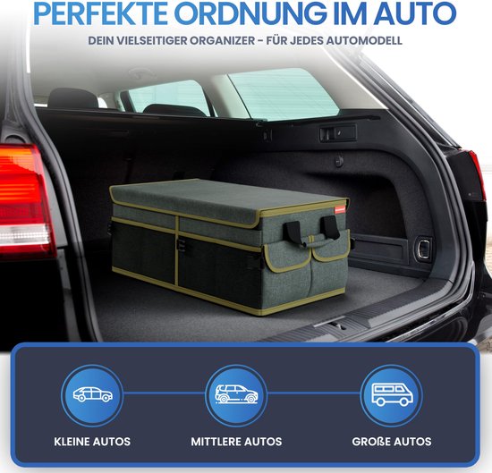 HELDENWERK Organisateur de bottes premium avec couvercle, robuste et antidérapant - Sac à bottes pliable, grand avec double fond - Coffre, boîte d'organisation de bottes