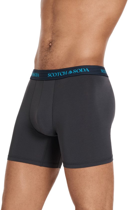 Scotch & Soda Active Stretch Boxer Briefs - Hommes - Navy/Grey/Black - Lot de 3 - Performance Fit Taille M