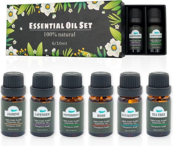 Soft & Silky - Huile essentielle - 6 pièces - 100% naturel - Convient à la peau - Diffuseur - Bain de pieds - Sauna - Essentiel - Parfum - Huile - Huiles