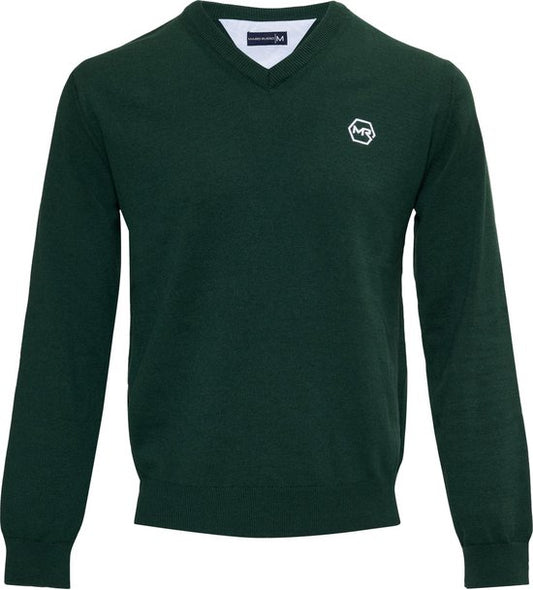 Pull Mario Russo - Vert foncé - Taille L - Schnitt italien - 85% coton Pullover