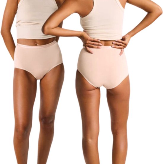 Bamboo Elements - L - Sous-vêtements menstruels - Slip taille haute - Nude - Sous-vêtements menstruels - Slip menstruel - Slip menstruel - Culotte menstruelle - Slip pour dames