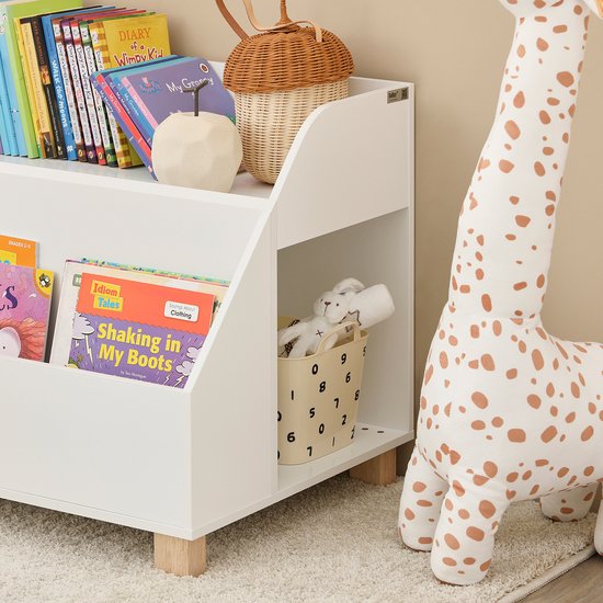 SoBuy KMB54-W Bibliothèque pour enfants - Etagère de rangement blanche pour jouets et livres