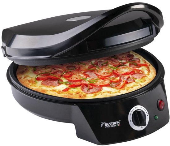 Bestron Four à pizza - APZ400Z - Maximum 230°C - Ø27 cm - Noir - Peut également être utilisé comme grill de table - Garantie 5 ans