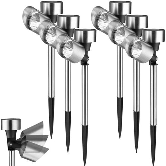 Monzana Set de 6 LED solaires - lumière de jardin - Acier inoxydable