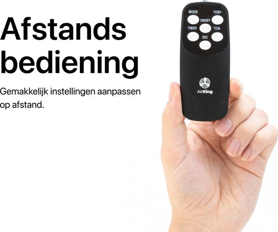 AirKing Chauffage électrique - 2000 Watts - Noir - Chauffage céramique avec télécommande et fonction minuterie