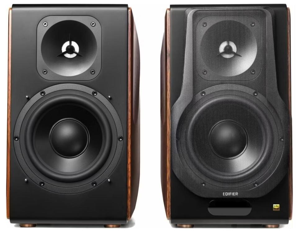Edifier - S3000MKII Premium Active 2.0 Speakers - 256 W RMS - Black & Brown Wood - Hi-Res Audio & Bluetooth 5.0 - Wirelessly Connected System - Ultimate Sound Experience