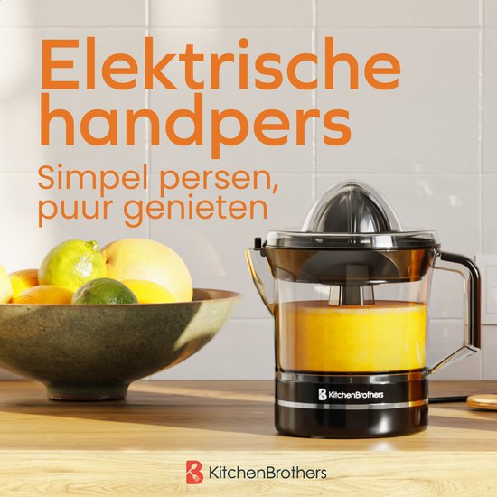 KitchenBrothers Presse-agrumes - Compact - Manuel - 0.7L - Noir