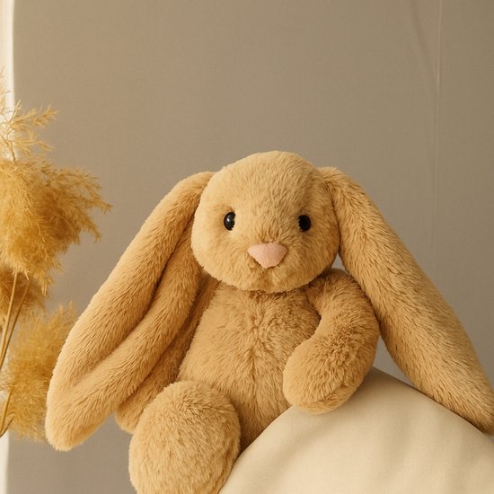 Peluche lestée 2Kg - Peluche lestée - Coco Rabbit - Peluche lestée - Jouet sensoriel - Pour enfants et adultes - Marron - Avec sac de rangement en toile