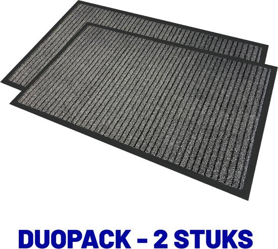 Paillasson Set 2 pièces Studio M - NEO - Tapis de séchage intérieur gris - 60x90 cm - Paillasson antidérapant Anthracite - Paillasson Advantage Package