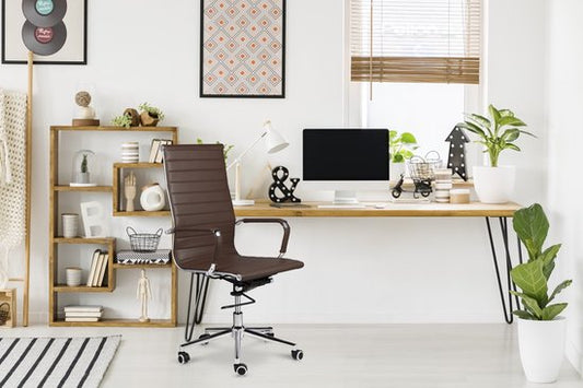 LIFA LIVING Chaise de bureau Brisbane - Marron foncé - Cuir de PU - Moderne - Ergonomique - Réglable - Pour adultes - Pour bureau - Capacité de charge : 150 kg