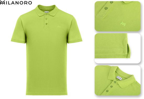 Milanoro - Polo élégant pour homme - bleu roi - XXL