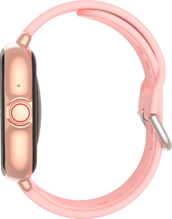 Denver Smartwatch Dames et Hommes - Android & iOS - Fonction complète - Montre sport - Moniteur de fréquence cardiaque - Podomètre - Moniteur de sommeil - Activité des médias sociaux - SWC156 - Rose